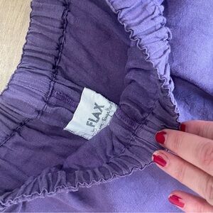 Flax Lavender 100% linen Stretch Waist Trousers size XLarge